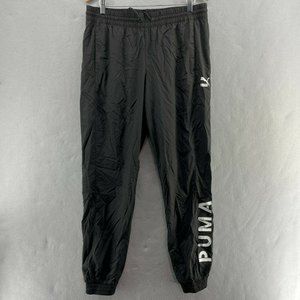 Puma Wind Resistant Jogger Track Pants Womens XL Logo Spell Out Activewear